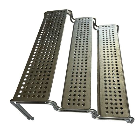 Metal Multi Level Spice Shelf Rack Organizer Silver Tone Metal Free Standing - Picture 6 of 15